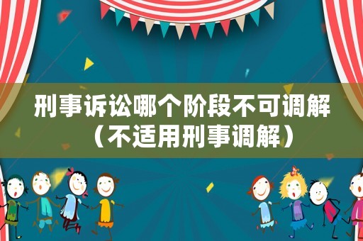 刑事訴訟哪個階段不可調解（不適用刑事調解）