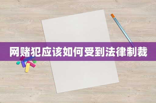 網賭犯應該如何受到法律制裁