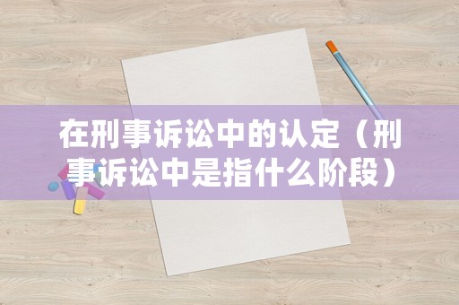在刑事訴訟中的認定（刑事訴訟中是指什么階段）