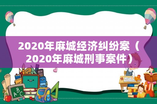 2020年麻城經濟糾紛案（2020年麻城刑事案件）