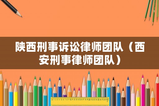 陜西刑事訴訟律師團隊（西安刑事律師團隊）