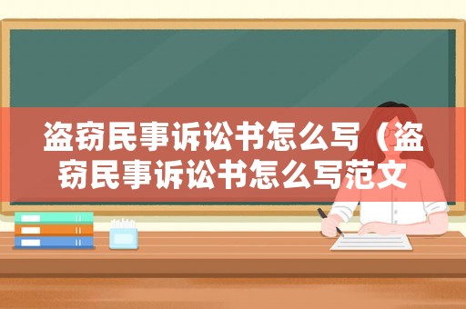 盜竊民事訴訟書(shū)怎么寫(xiě)（盜竊民事訴訟書(shū)怎么寫(xiě)范文）