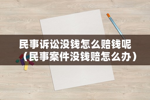 民事訴訟沒錢怎么賠錢呢（民事案件沒錢賠怎么辦）