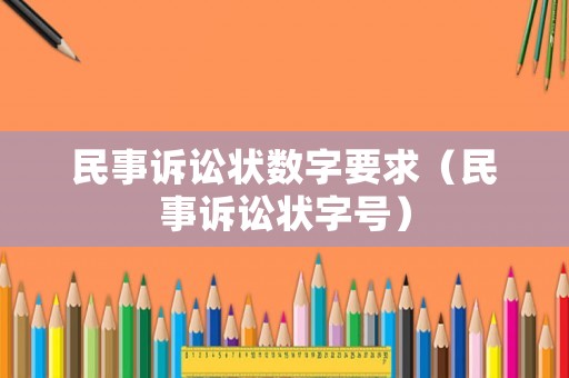 民事訴訟狀數(shù)字要求（民事訴訟狀字號(hào)）