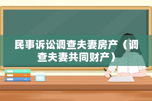 民事訴訟調查夫妻房產(chǎn)（調查夫妻共同財產(chǎn)）