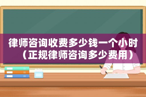 律師咨詢收費多少錢一個小時（正規律師咨詢多少費用）