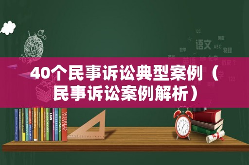 40個民事訴訟典型案例（民事訴訟案例解析）