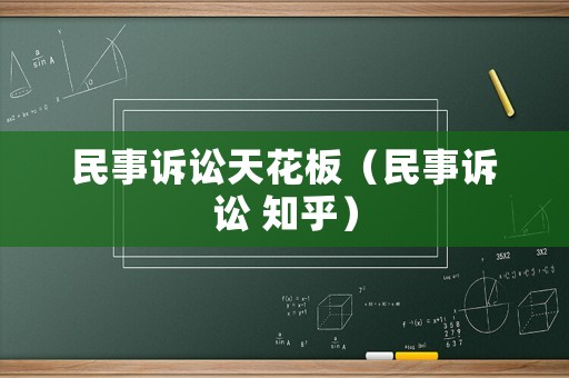 民事訴訟天花板（民事訴訟 知乎）