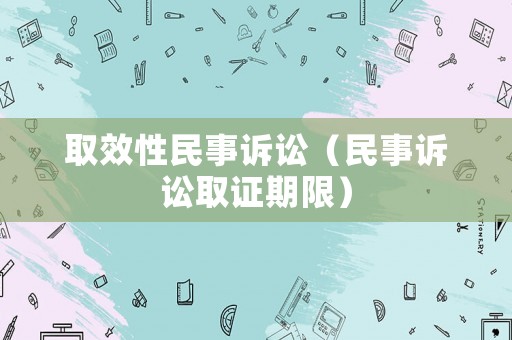 取效性民事訴訟（民事訴訟取證期限）