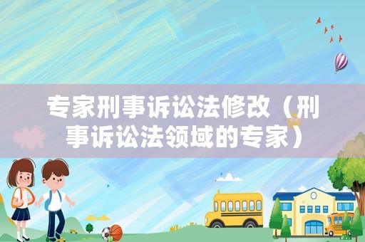 專家刑事訴訟法修改（刑事訴訟法領(lǐng)域的專家）