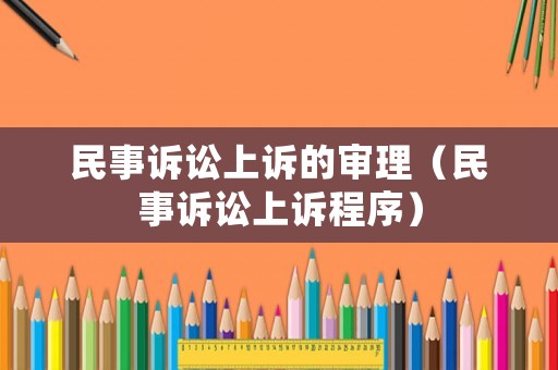民事訴訟上訴的審理（民事訴訟上訴程序）