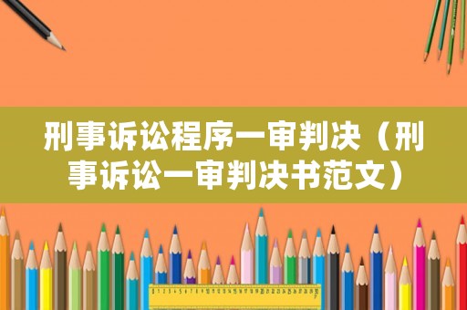 刑事訴訟程序一審判決（刑事訴訟一審判決書范文）