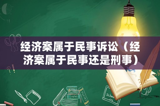 經濟案屬于民事訴訟（經濟案屬于民事還是刑事）