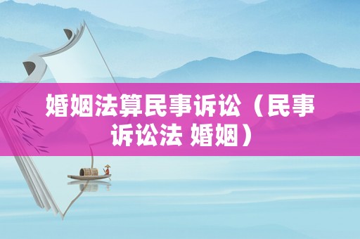 婚姻法算民事訴訟（民事訴訟法 婚姻）