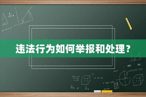 違法行為如何舉報和處理？