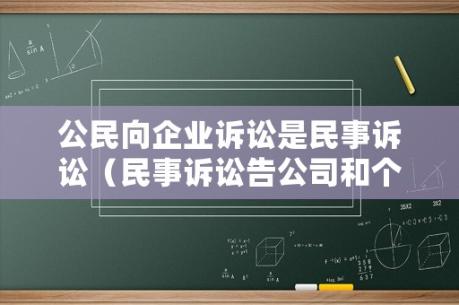 公民向企業訴訟是民事訴訟（民事訴訟告公司和個人的差別）