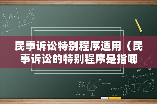 民事訴訟特別程序適用（民事訴訟的特別程序是指哪些）