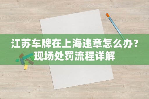 江蘇車牌在上海違章怎么辦？現場處罰流程詳解