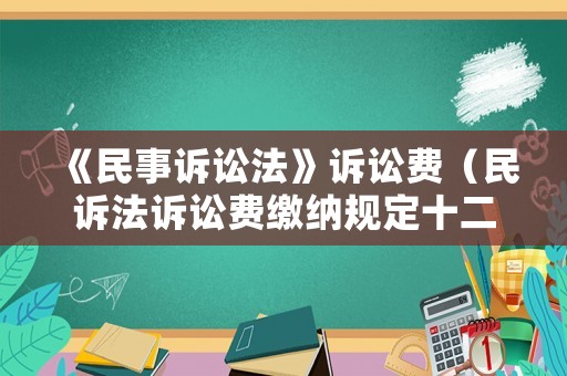 《民事訴訟法》訴訟費（民訴法訴訟費繳納規(guī)定十二條）