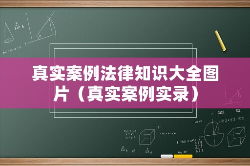真實案例法律知識大全圖片（真實案例實錄）