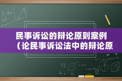 民事訴訟的辯論原則案例（論民事訴訟法中的辯論原則）