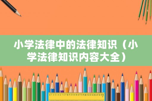 小學法律中的法律知識（小學法律知識內容大全）
