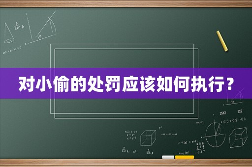 對小偷的處罰應該如何執(zhí)行？