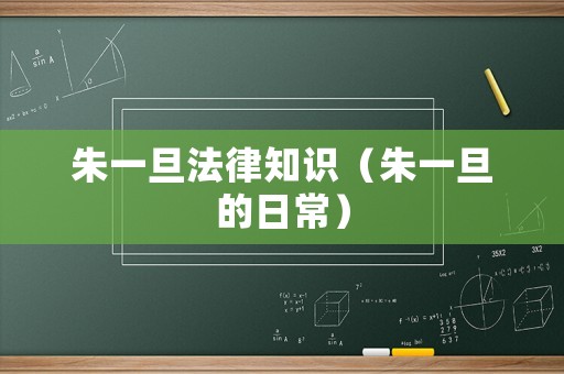 朱一旦法律知識（朱一旦的日常）