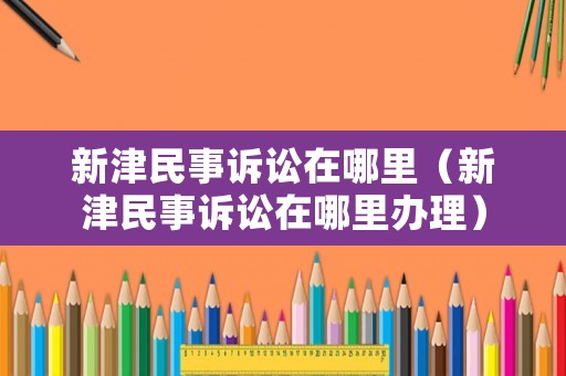 新津民事訴訟在哪里（新津民事訴訟在哪里辦理）