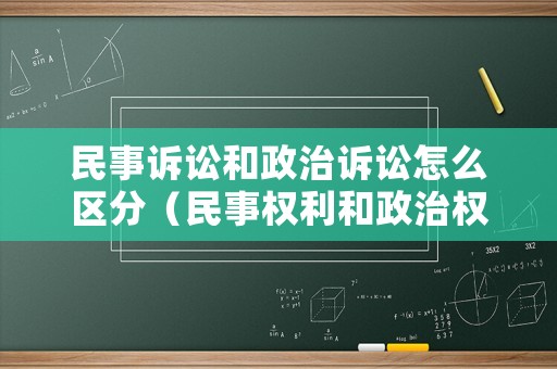 民事訴訟和政治訴訟怎么區分（民事權利和政治權利的關系）