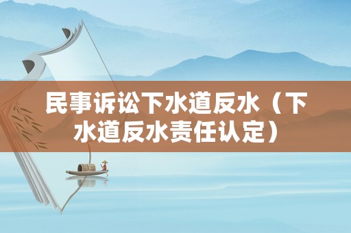 民事訴訟下水道反水（下水道反水責(zé)任認(rèn)定）
