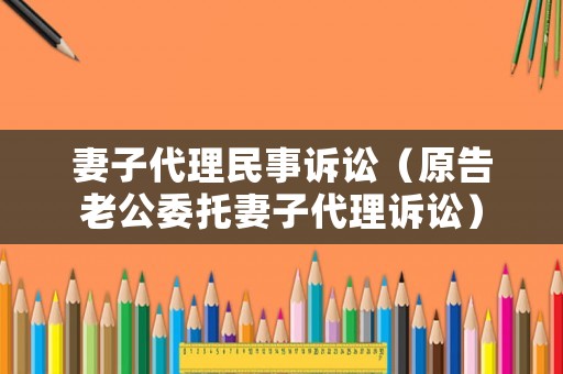 妻子代理民事訴訟（原告老公委托妻子代理訴訟）
