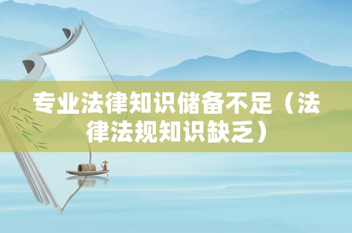 專業法律知識儲備不足（法律法規知識缺乏）