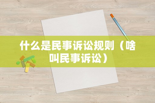 什么是民事訴訟規(guī)則（啥叫民事訴訟）