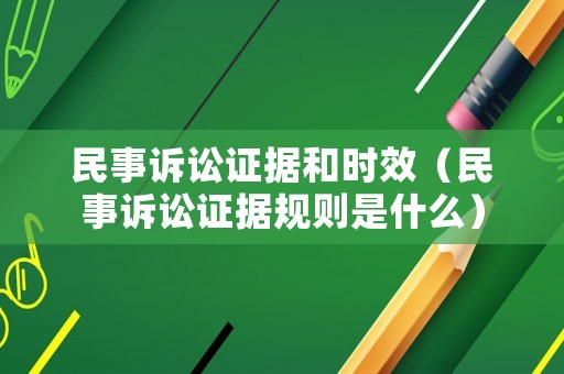 民事訴訟證據(jù)和時(shí)效（民事訴訟證據(jù)規(guī)則是什么）