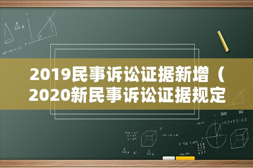 2019民事訴訟證據新增（2020新民事訴訟證據規定）