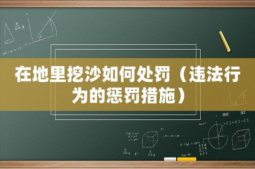在地里挖沙如何處罰（違法行為的懲罰措施）