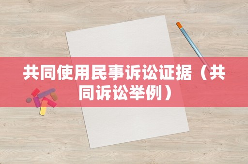 共同使用民事訴訟證據(jù)（共同訴訟舉例）