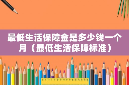 最低生活保障金是多少錢一個(gè)月（最低生活保障標(biāo)準(zhǔn)）