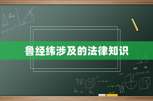 魯經(jīng)緯涉及的法律知識(shí)
