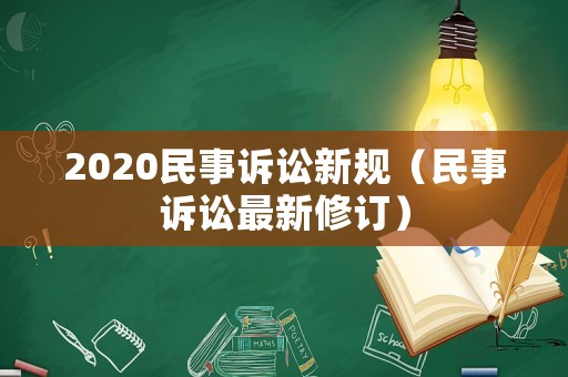 2020民事訴訟新規(guī)（民事訴訟最新修訂）