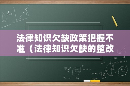 法律知識欠缺政策把握不準（法律知識欠缺的整改措施）