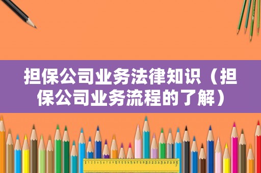 擔(dān)保公司業(yè)務(wù)法律知識（擔(dān)保公司業(yè)務(wù)流程的了解）