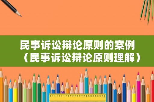 民事訴訟辯論原則的案例（民事訴訟辯論原則理解）