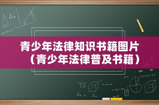 青少年法律知識書籍圖片（青少年法律普及書籍）