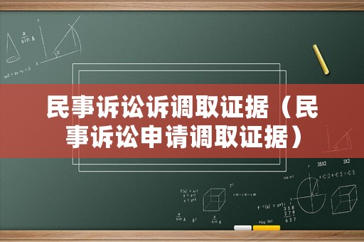 民事訴訟訴調取證據（民事訴訟申請調取證據）