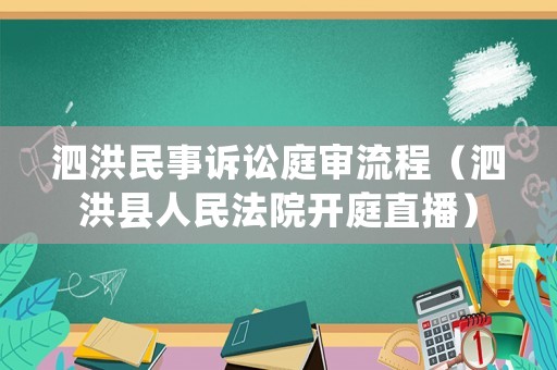泗洪民事訴訟庭審流程（泗洪縣人民法院開庭直播）