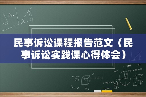 民事訴訟課程報告范文（民事訴訟實踐課心得體會）
