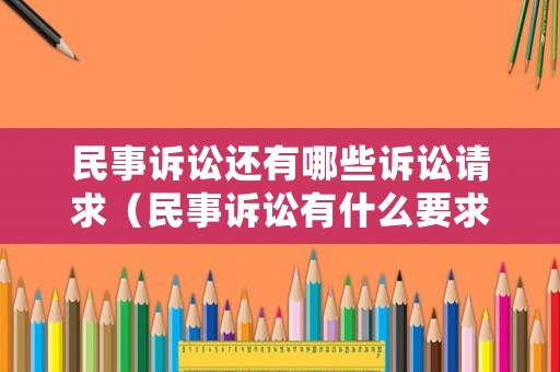 民事訴訟還有哪些訴訟請求（民事訴訟有什么要求）