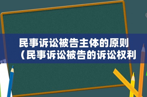 民事訴訟被告主體的原則（民事訴訟被告的訴訟權利）
